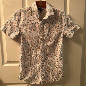 Express Mens short sleeve button up shirt - palm tree print